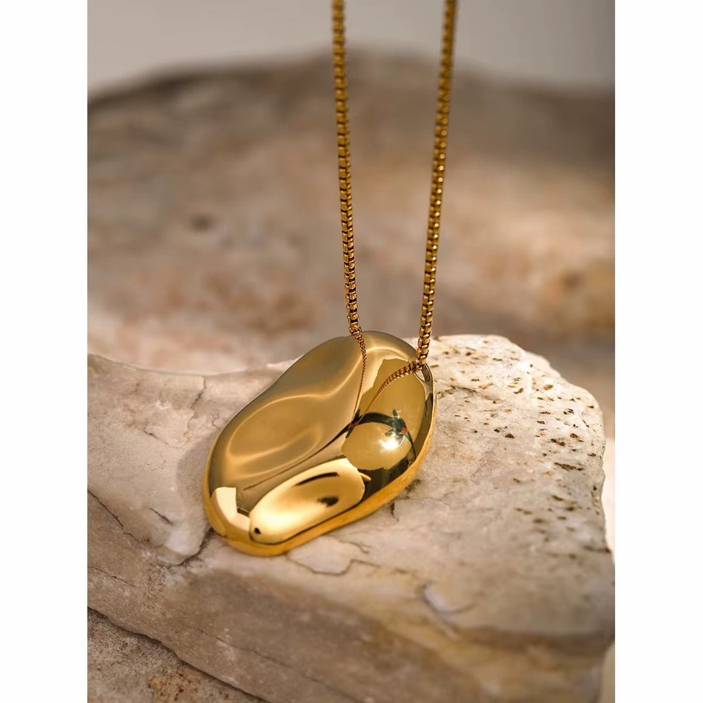18K Gold Plated Abstract Sculptural Statement Pendant Necklace - Picture 6 of 10
